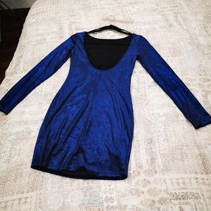 3/15 SALE Small blue velvet mini dress